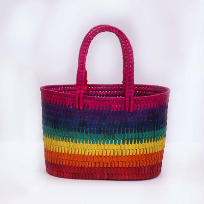 Rainbow Palmyra Shopping Basket