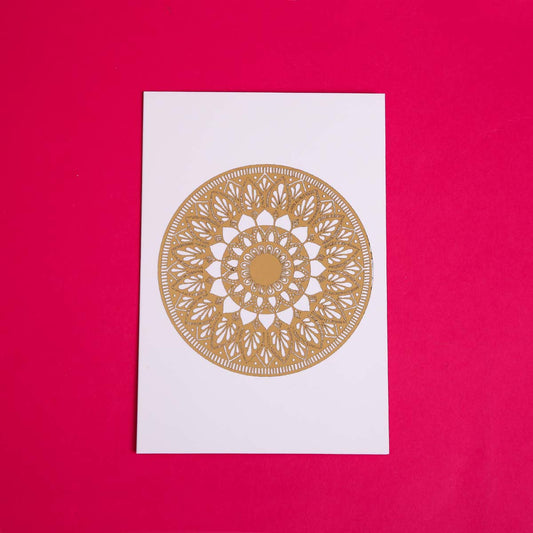 Gold Foil Lazy Daisy Mandala Card