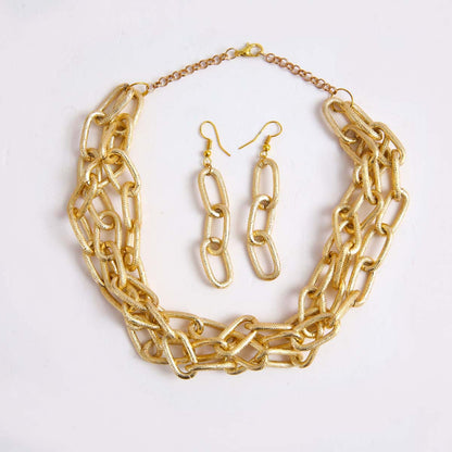 Gold Chain Link Jewellery Set