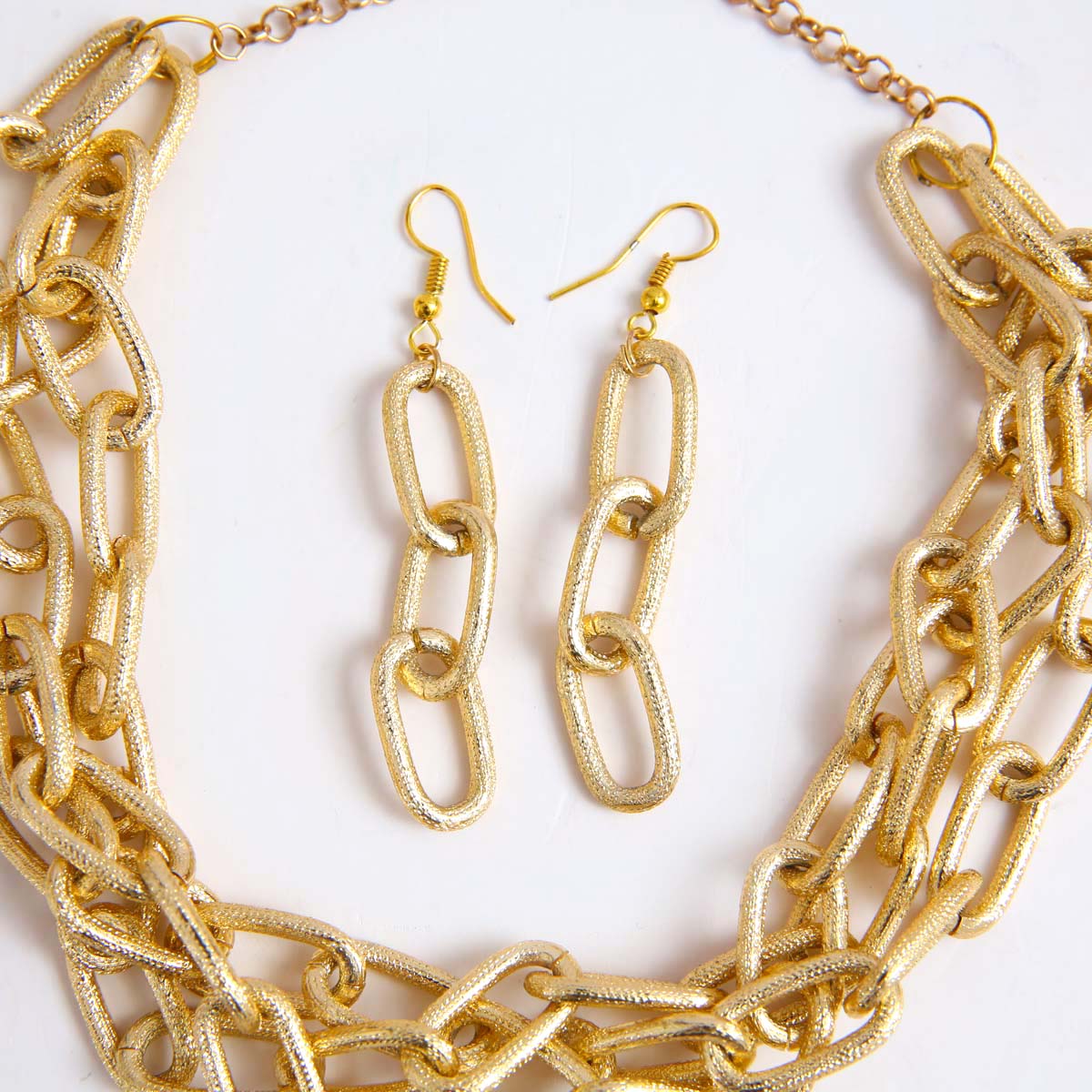 Gold Chain Link Jewellery Set