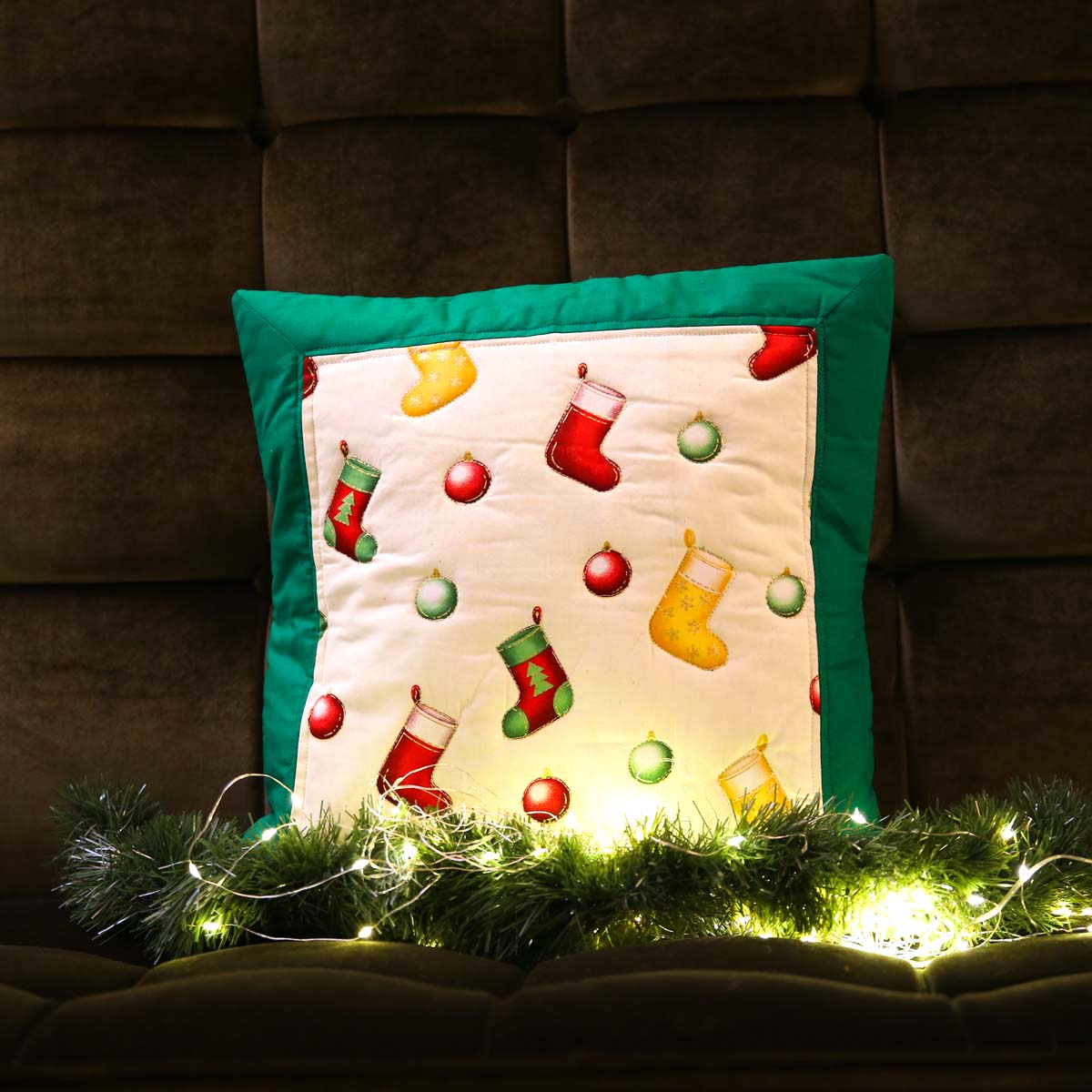 Stockings & Baubles Cushion Cover