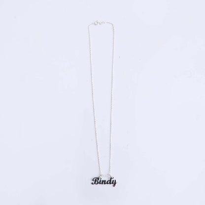 Silver Custom Nametag Pendant With Box Chain