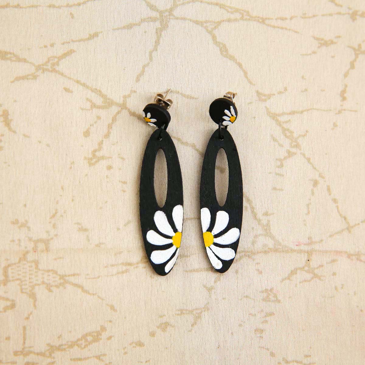 Daisy Wooden Earrings
