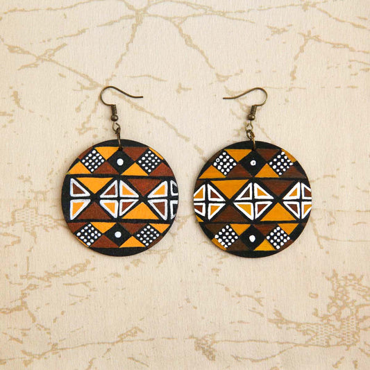 Coffee Shades Wooden Earrings