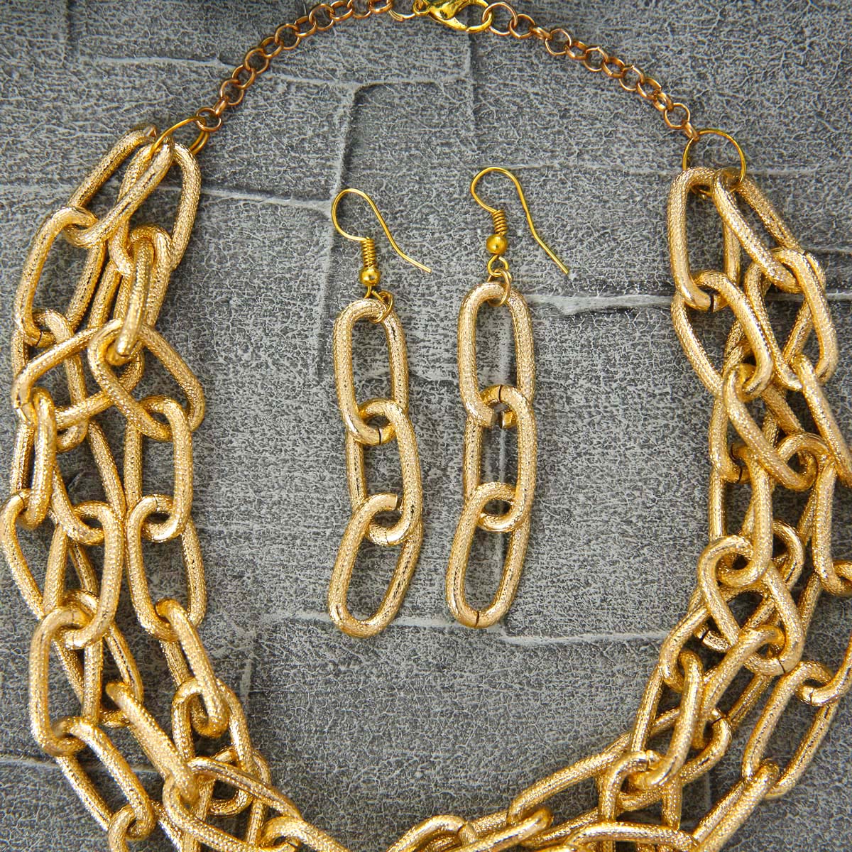 Gold Chain Link Jewellery Set