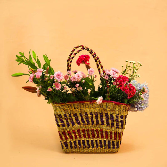 Purple &amp; Pink Reed Handbag