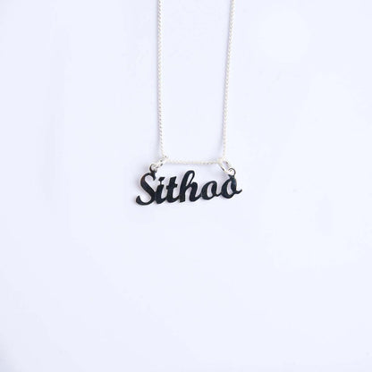 Silver Custom Nametag Pendant With Link Chain