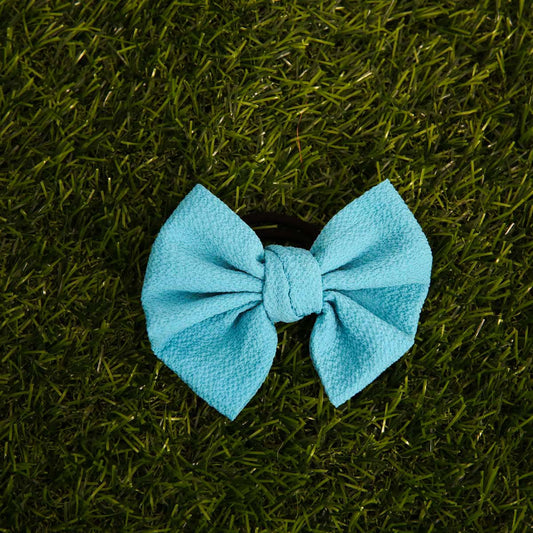 Blue Poofy Hair Tie Bow