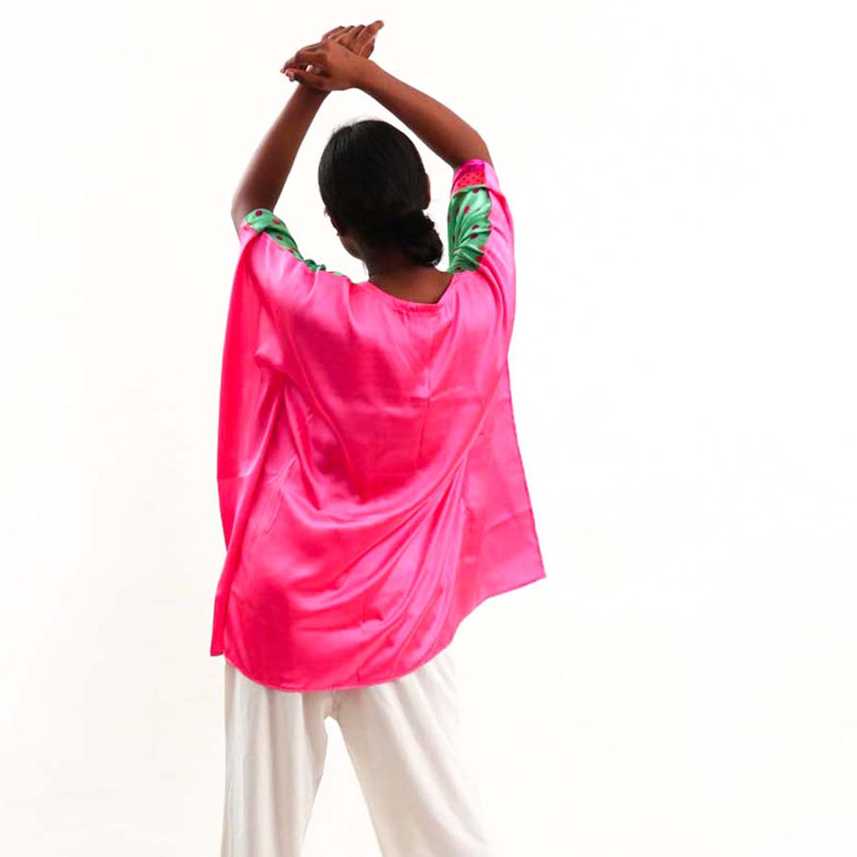 Mint Polka Silk Batik Top