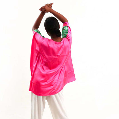 Mint Polka Silk Batik Top