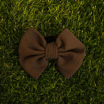 Brown Poofy Hair Tie Bow