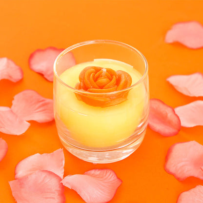 Vanilla Paradise Rose Glass Candle