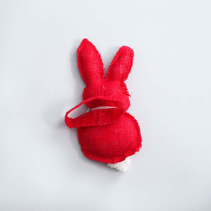 Red Easter Bunny Napkin Ring Holder Set