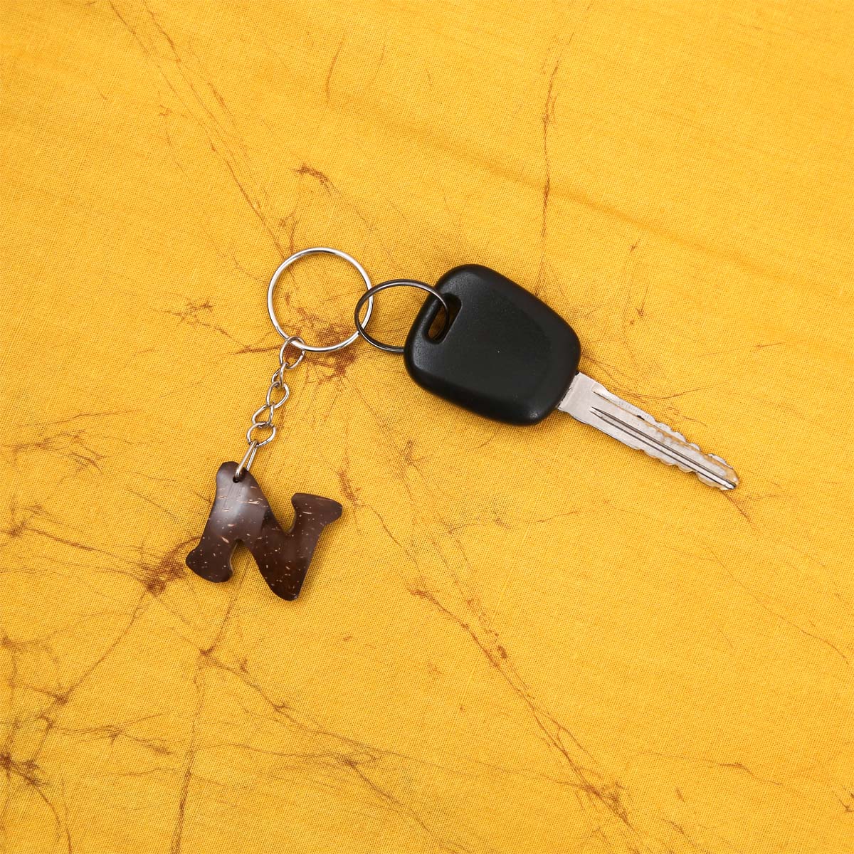 N Coconut Shell Key Tag