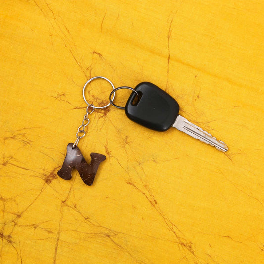 N Coconut Shell Key Tag