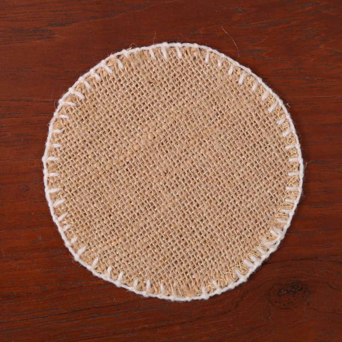 Rainbow Burlap Coaster Set