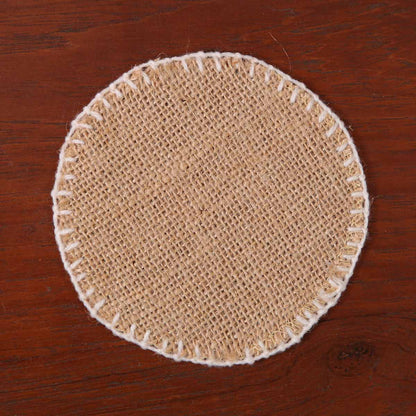 Rainbow Burlap Coaster Set