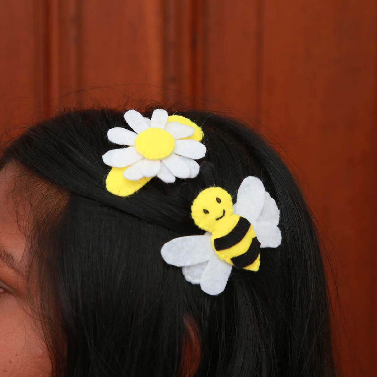 Yellow Bee Hair Clip Set