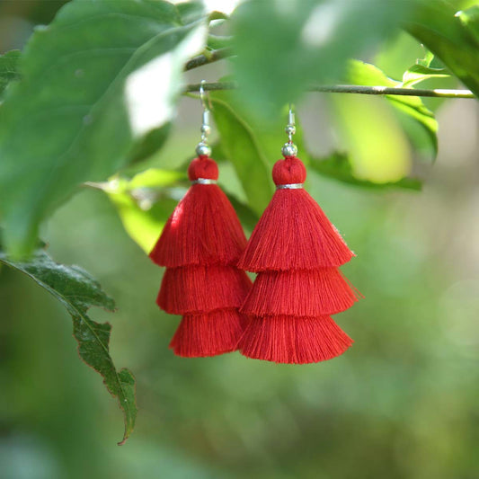 Pomegranate Tassel Earrings