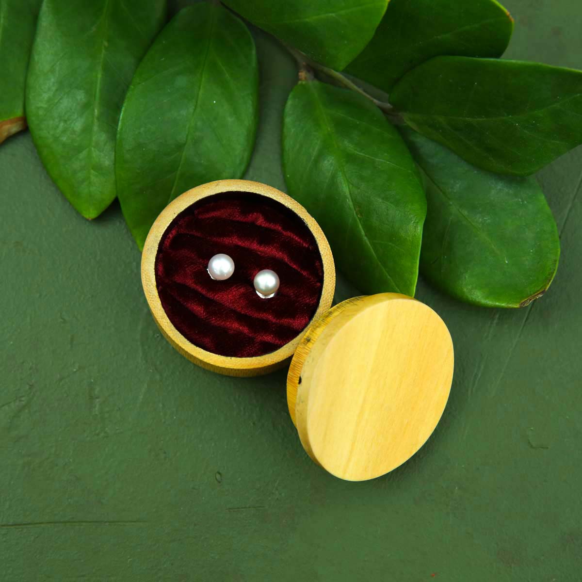 Round Bamboo Jewellery Box