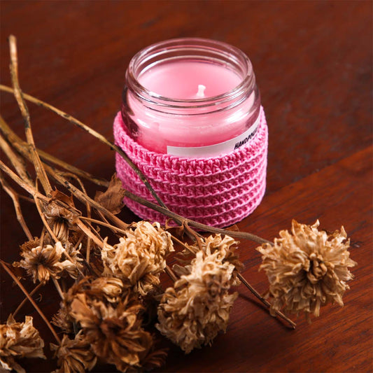 Rose Crochet Candle