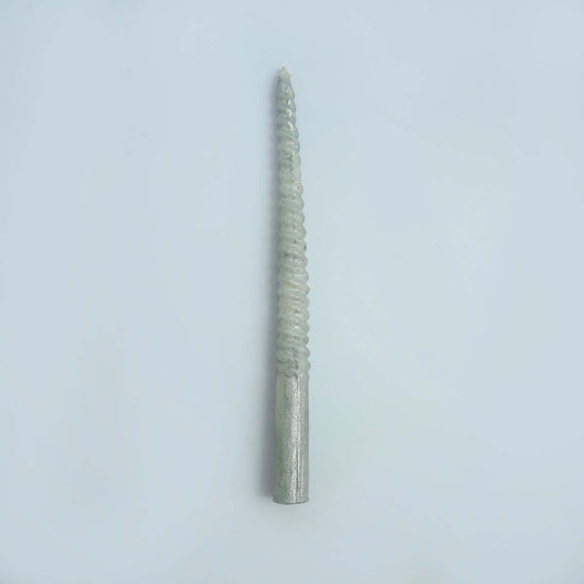 Spiral Silver Candle 12"