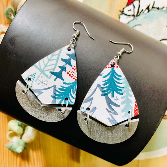 Christmas Trees Wooden Earrings
