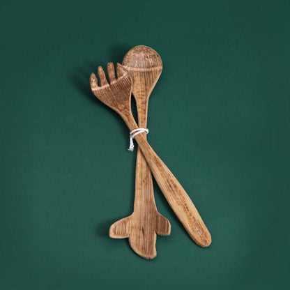 Bamboo Salad Mixing Spoon Set