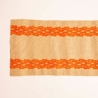 Tangerine Burlap Table Runner