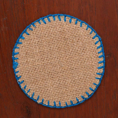Rainbow Burlap Coaster Set