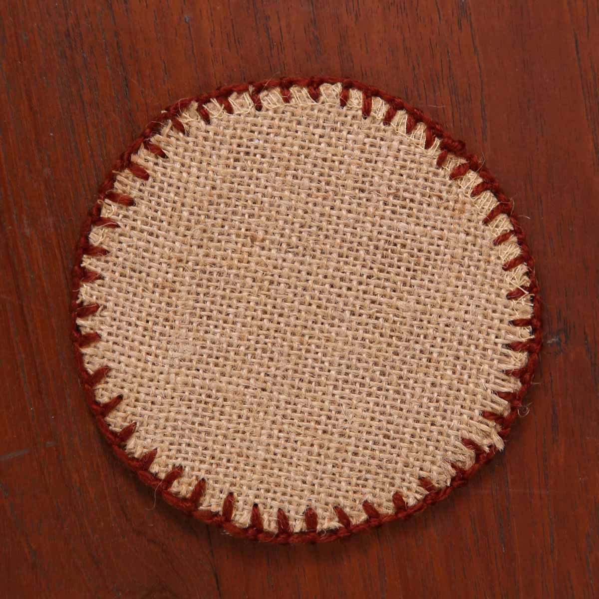 Rainbow Burlap Coaster Set