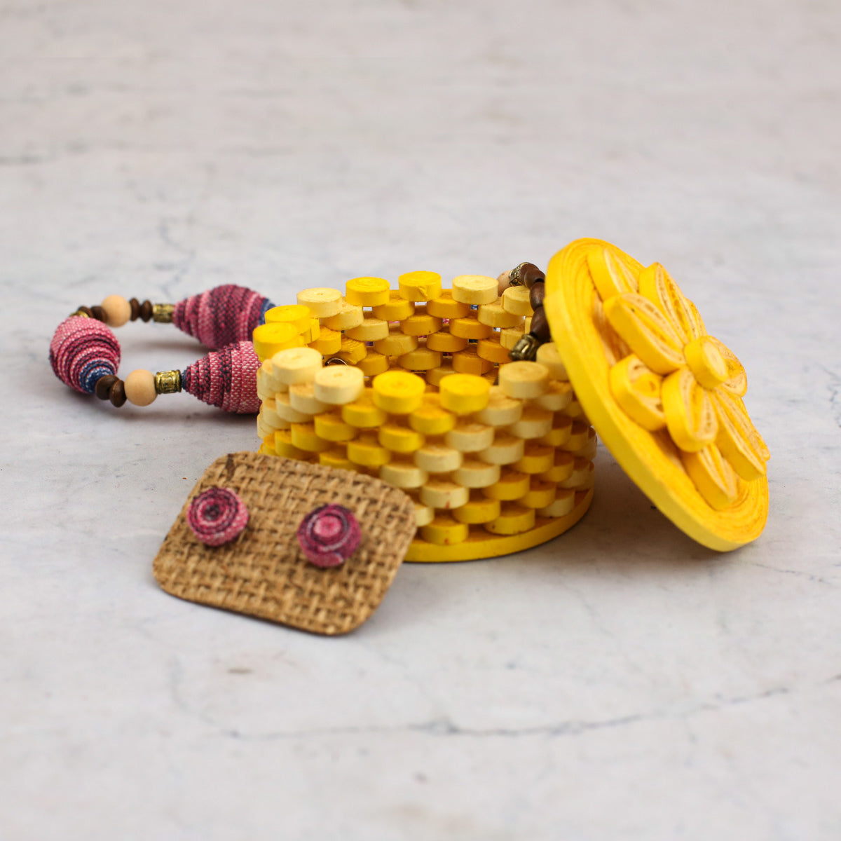 Small Citrine Paper Jewellery Box