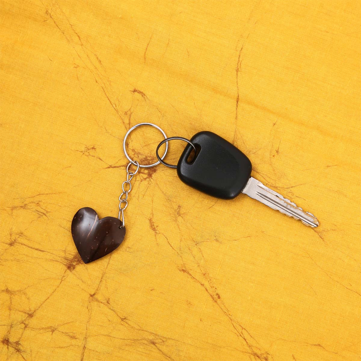 Heart Coconut Shell Key Tag