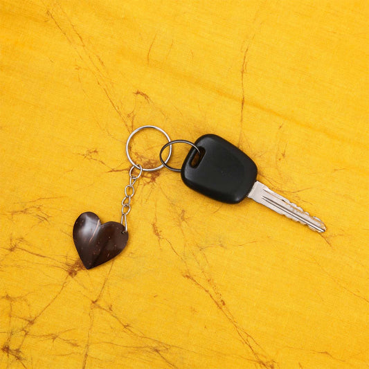 Heart Coconut Shell Key Tag