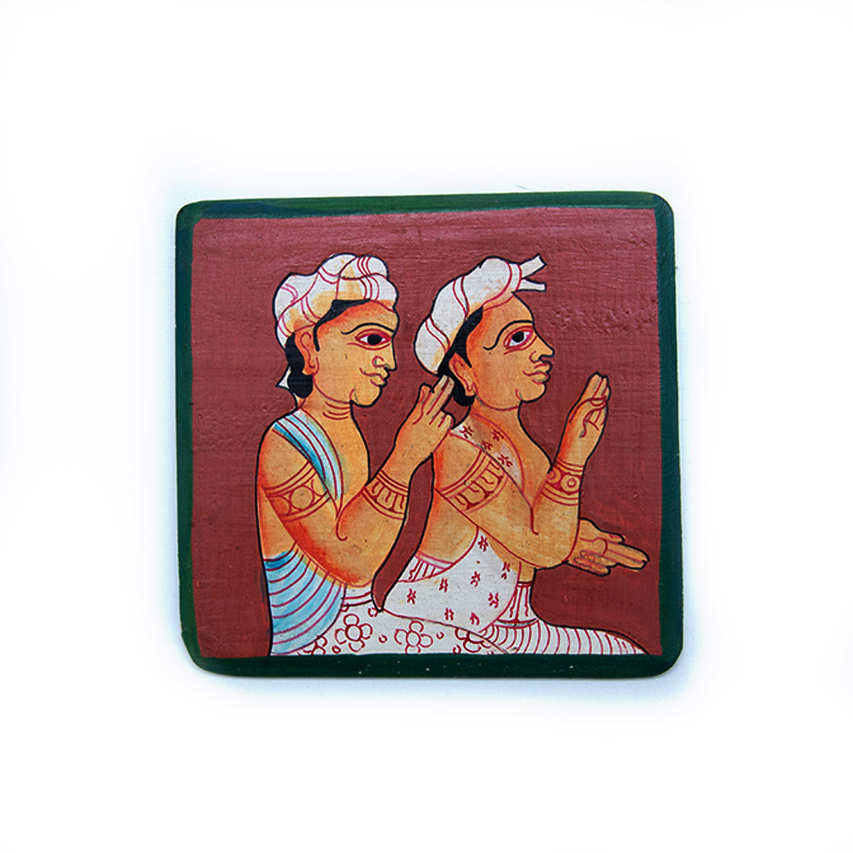 singing Duo Traditional Wooden Coaster