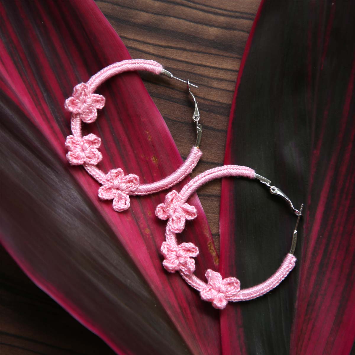 Butterfly Crochet Hoop Earrings