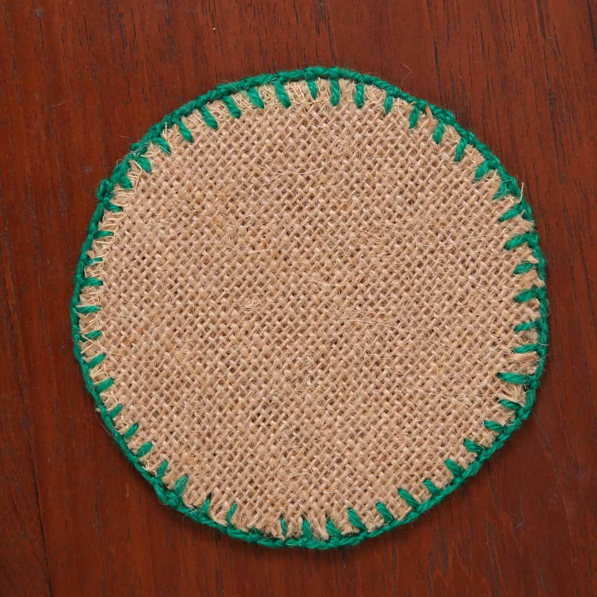 Rainbow Burlap Coaster Set