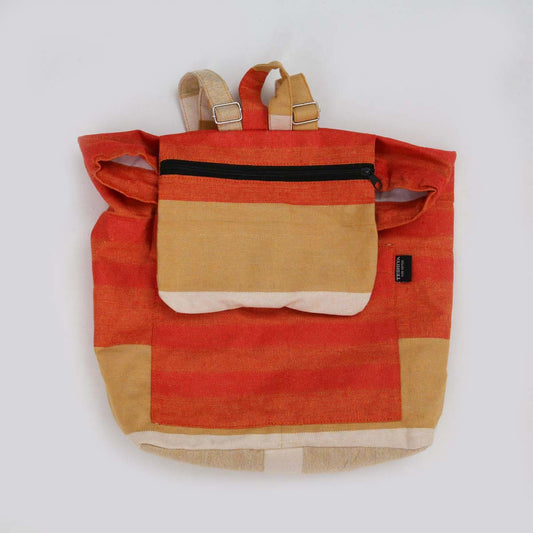 Tangerine Handloom Cord Rucksack