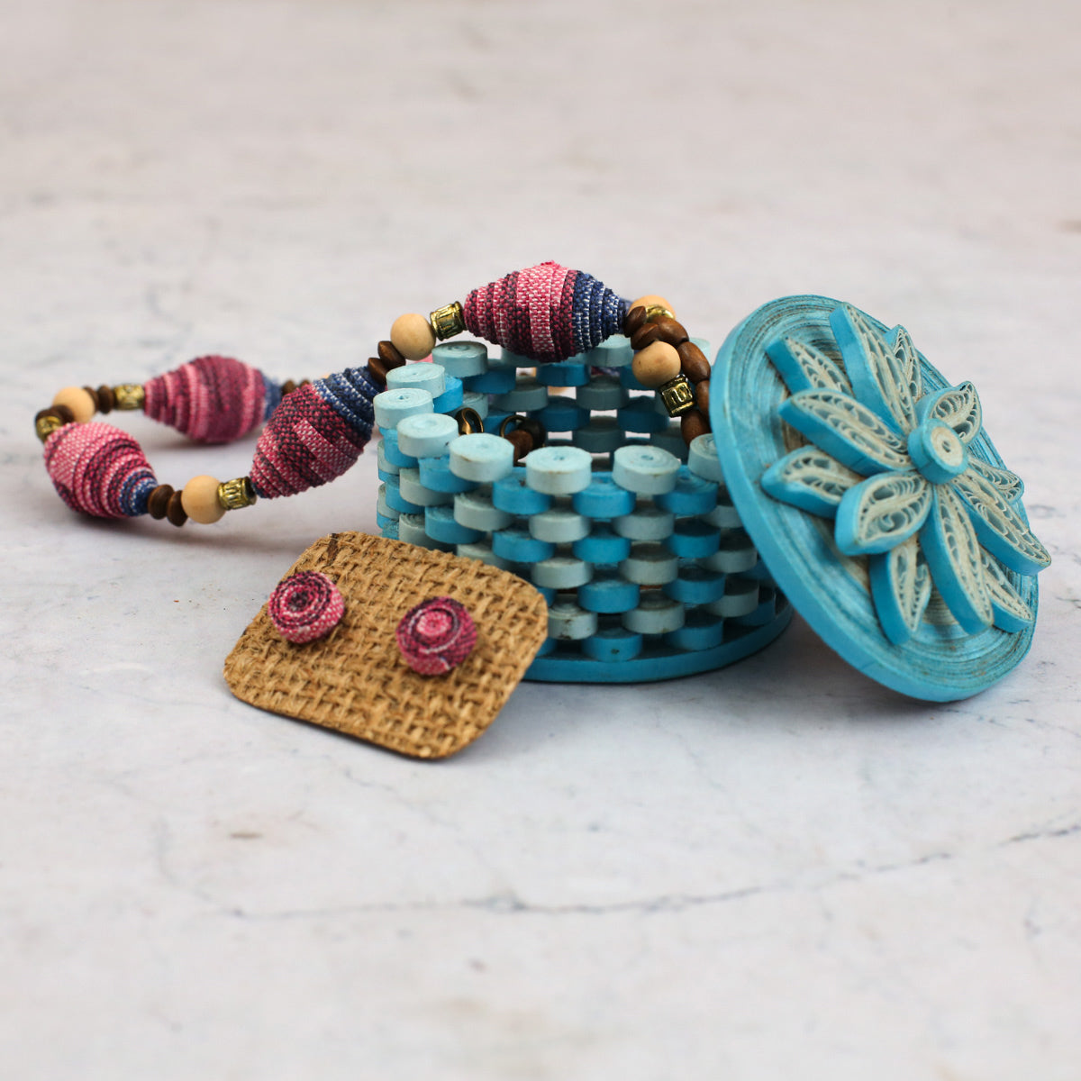 Small Moonstone Paper Jewellery Box