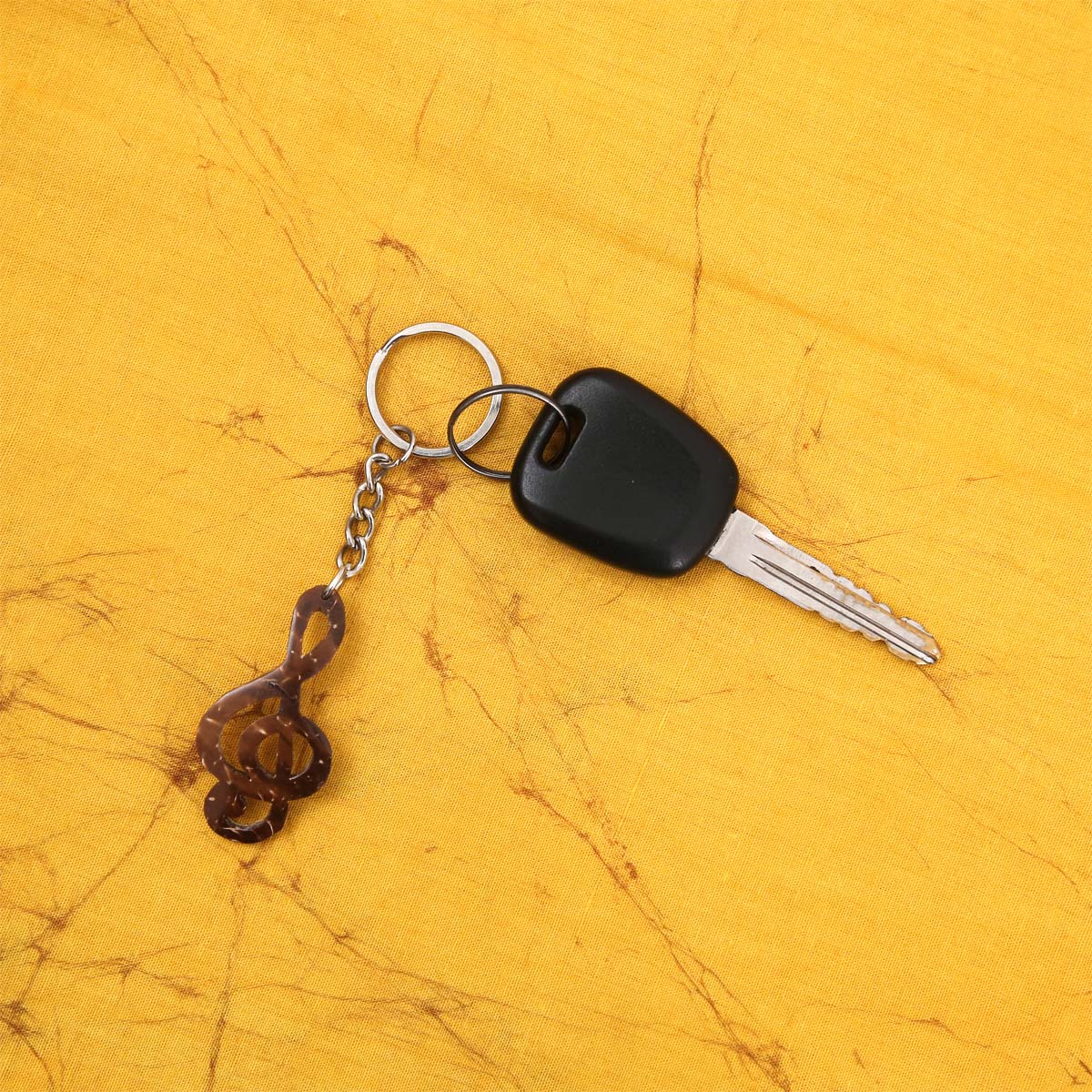 Treble Clef Coconut Shell Key Tag