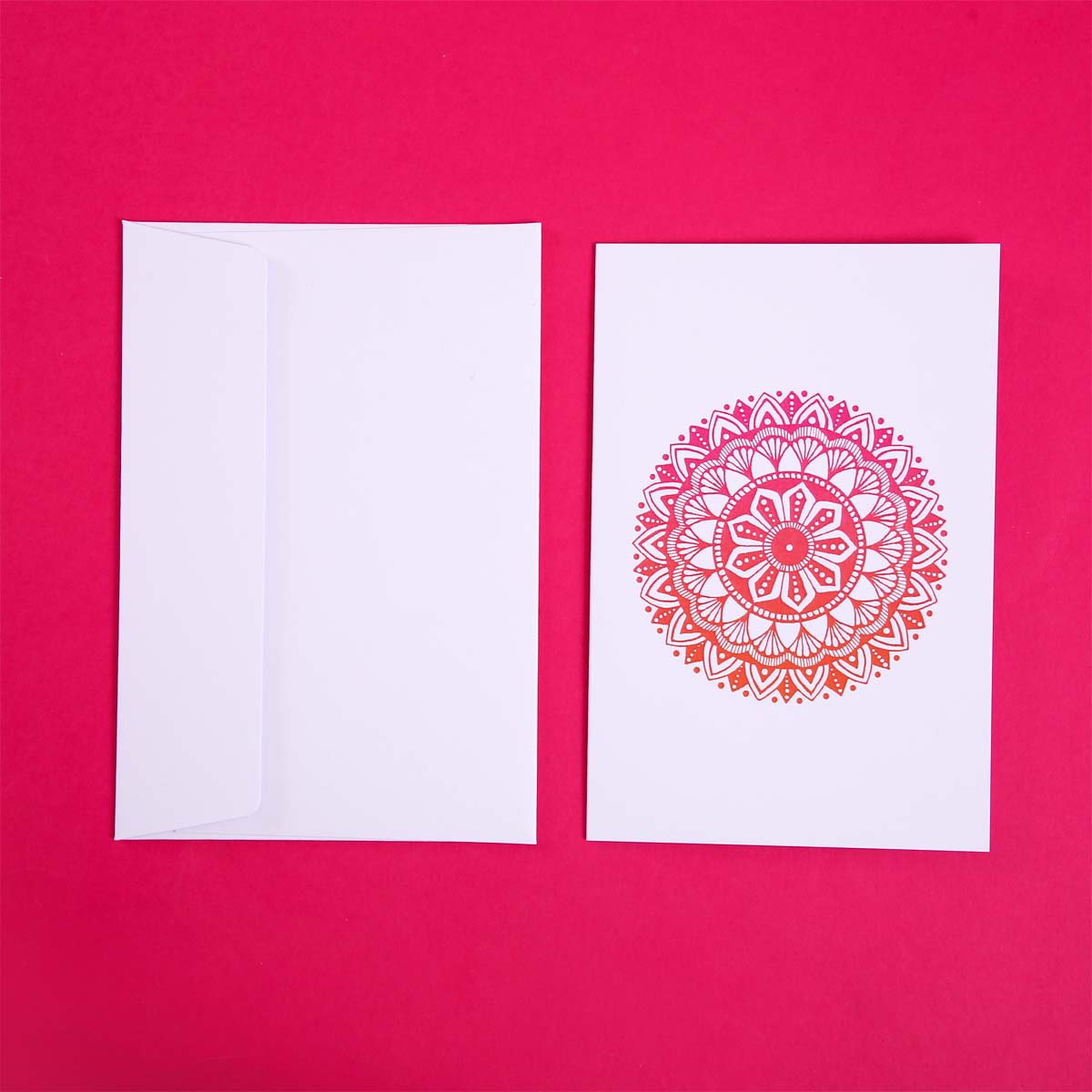 Pink & Orange Shaded Luna Mandala Card Set