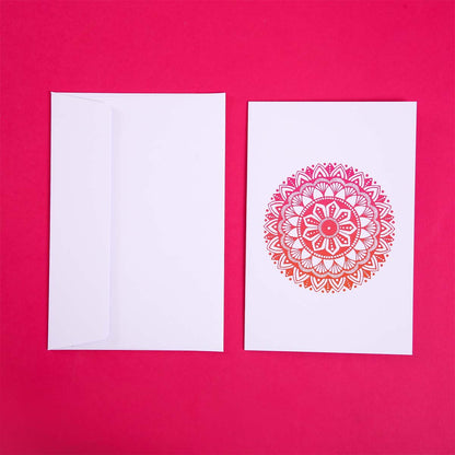 Pink & Orange Shaded Luna Mandala Card Set