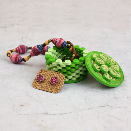 Small Sage Paper Jewellery Box