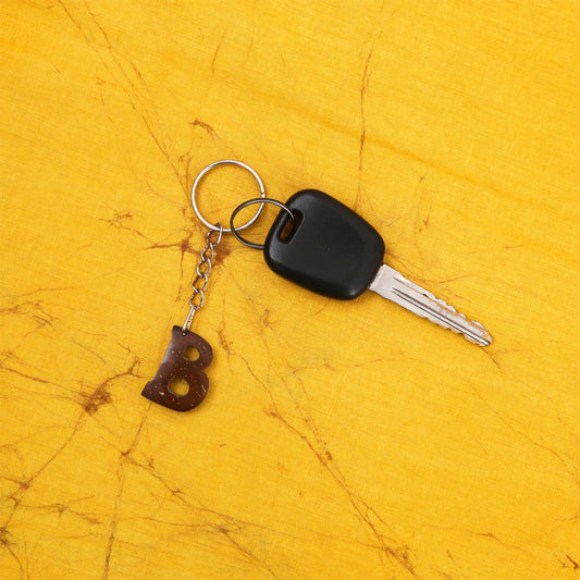 B Coconut Shell Key Tag