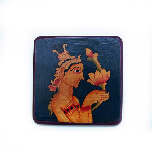 Lady Lotus Traditional Wooden Coaster