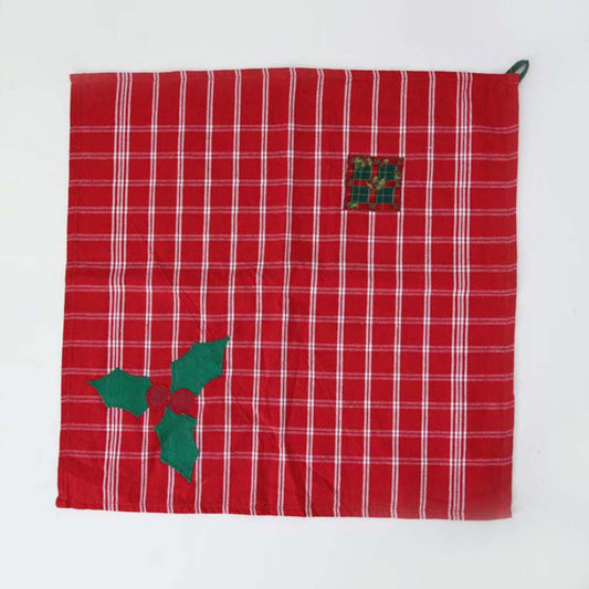 Red Checked Christmas Handloom Napkin