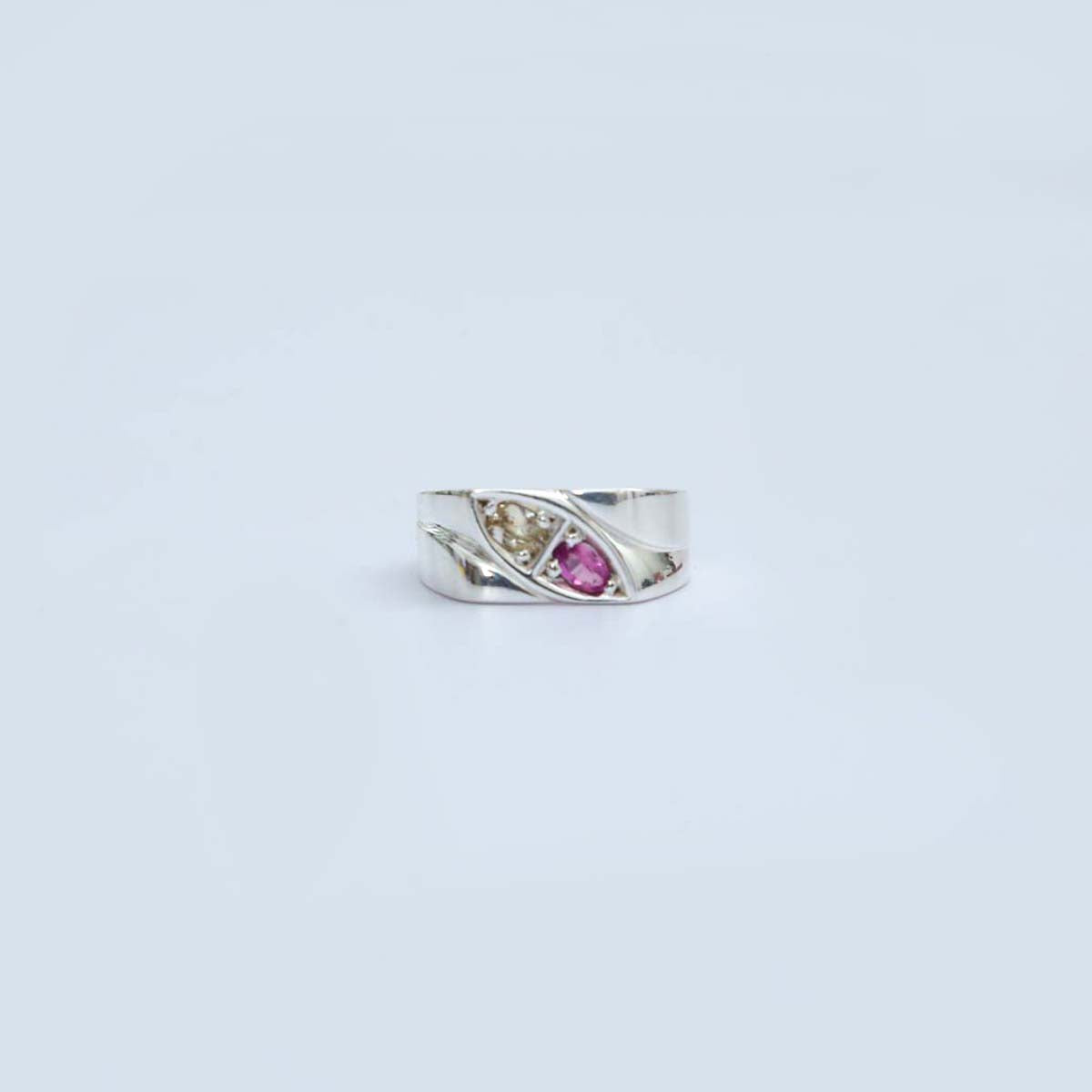 Pink and White Sapphire Ring