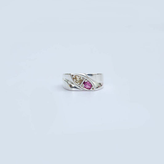 Pink and White Sapphire Ring