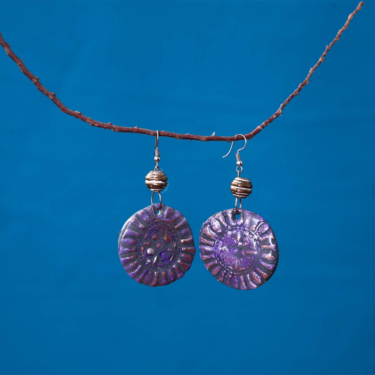 Purple Tiles Earrings