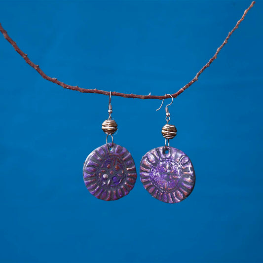 Purple Tiles Earrings